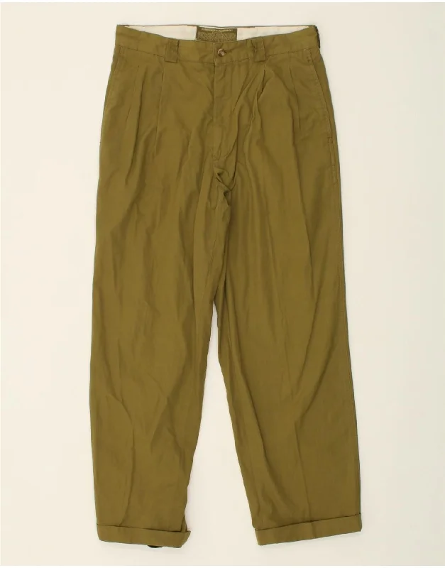 AMERICANINO Mens Pegged Chino Trousers W33 L29 Khaki Cotton