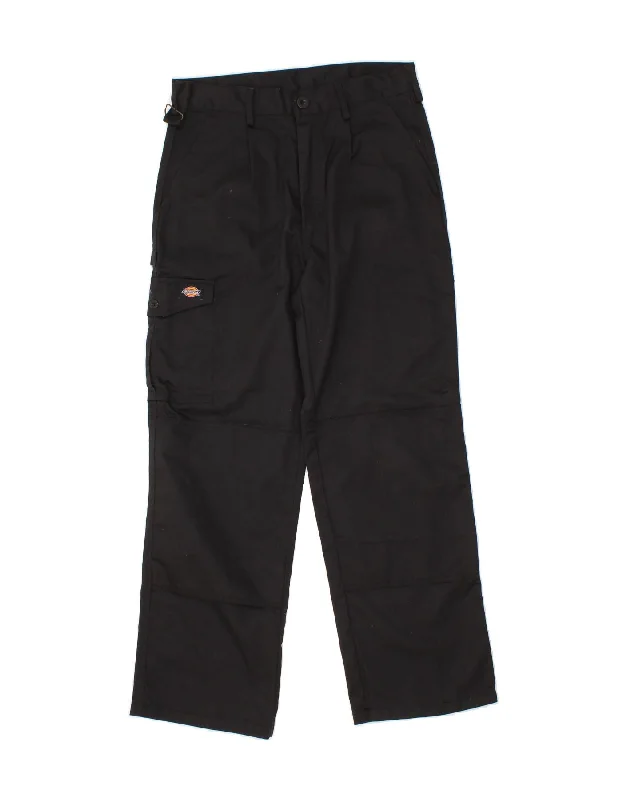 DICKIES Mens Straight Cargo Trousers W30 L29 Black Polyester