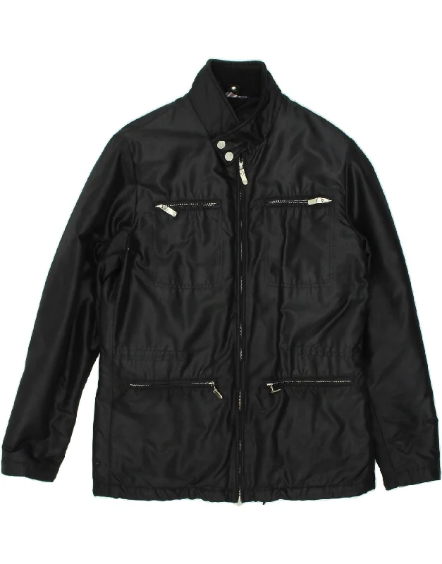 CARLO PIGNATELLI Mens Utility Jacket IT 50 Large Black Polyamide