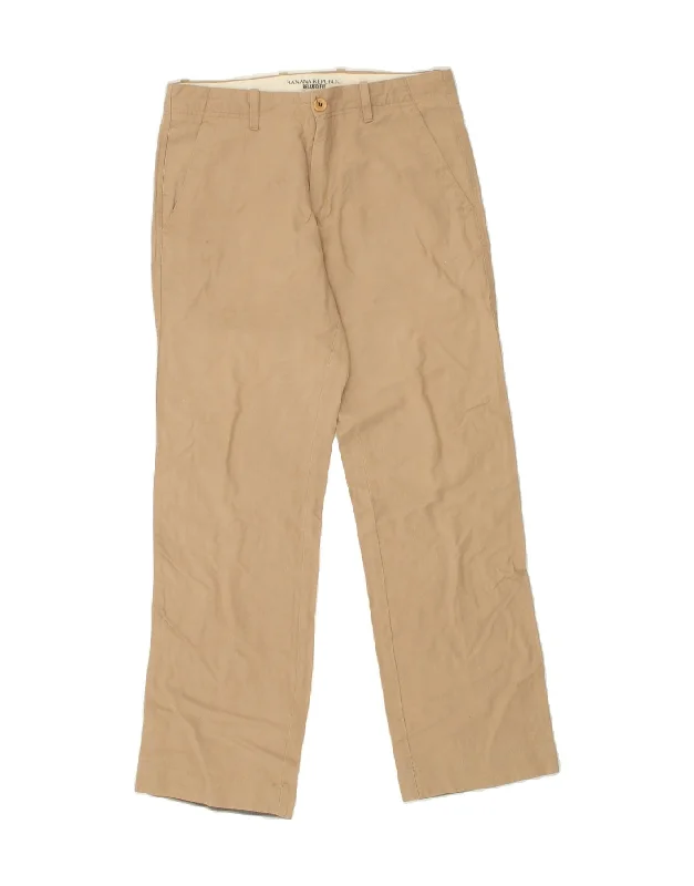 BANANA REPUBLIC Mens Relaxed Fit Straight Chino Trousers W30 L32 Beige