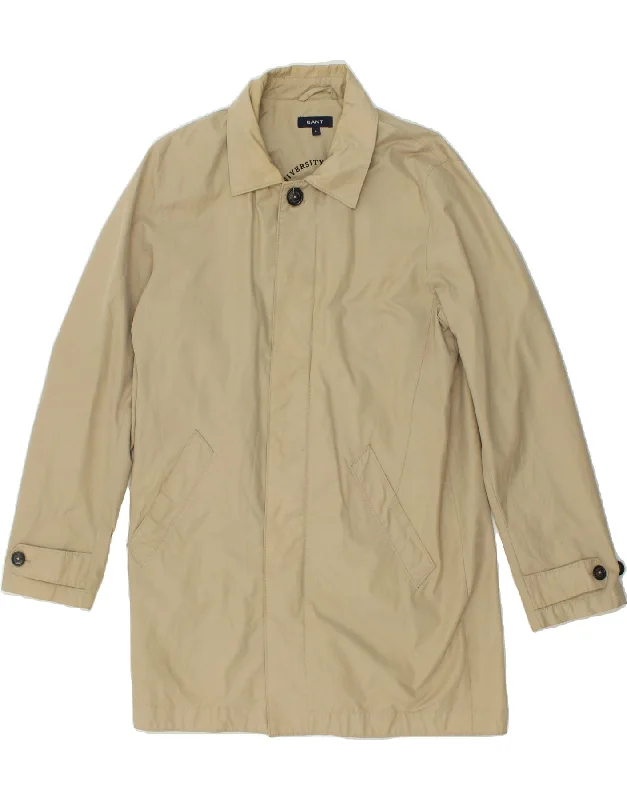 GANT Mens Overcoat UK 40 Large Beige Cotton