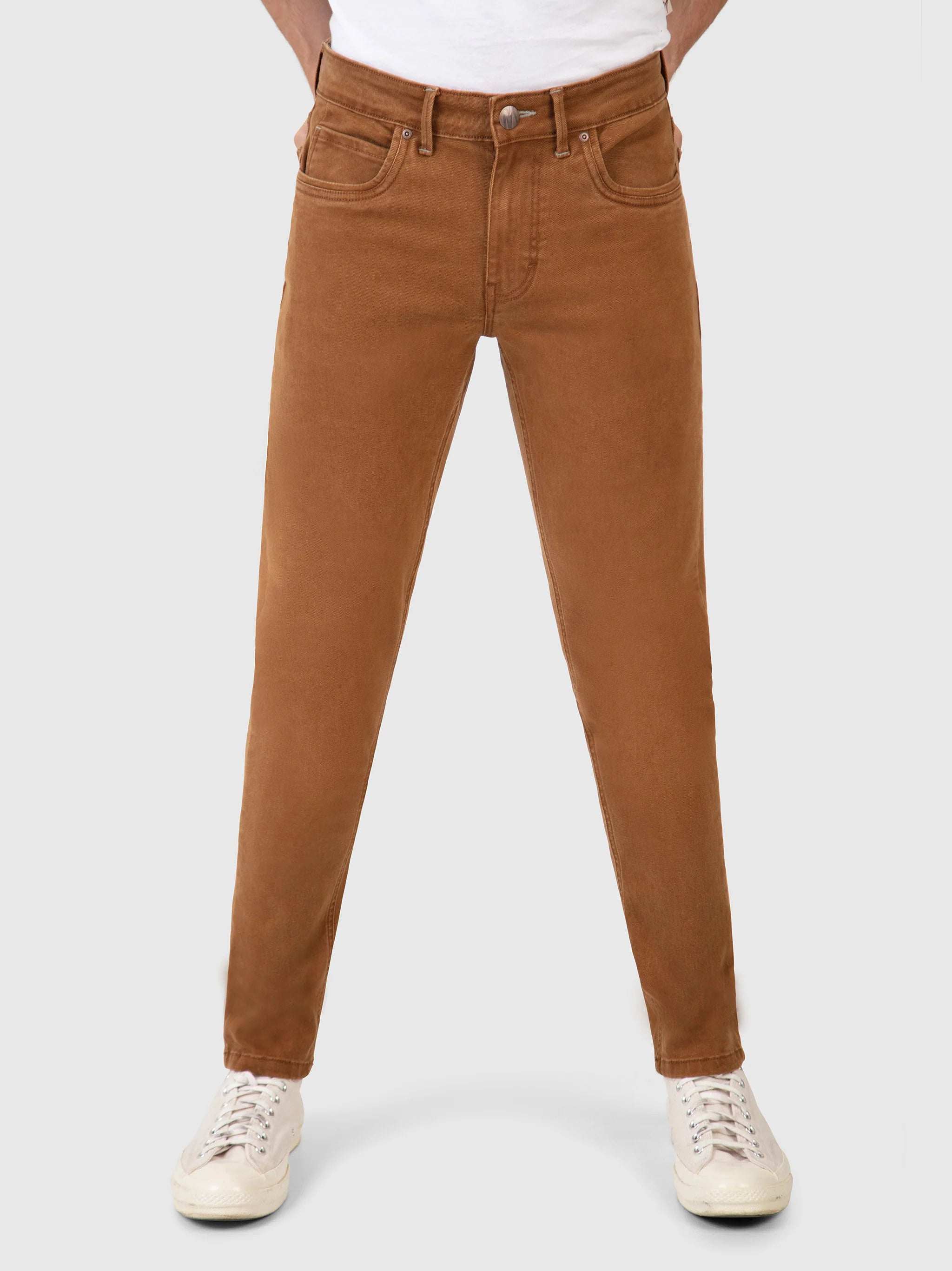 Mish Mash "Hawker" Tapered Fit Jeans in Tan