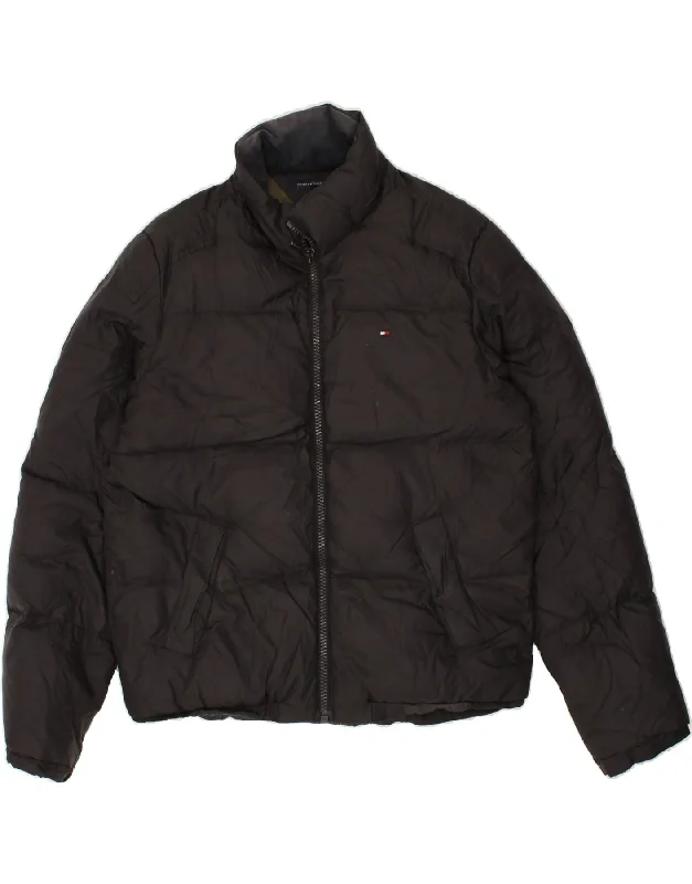 TOMMY HILFIGER Mens Padded Jacket UK 36 Small Black Nylon