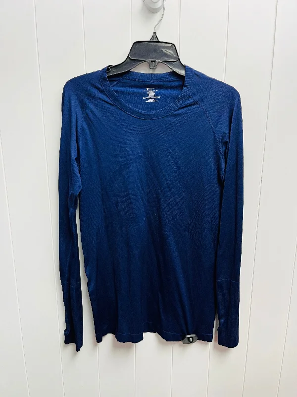 Athletic Top Long Sleeve Crewneck By CRZ YOGA -  In Navy, Size: L