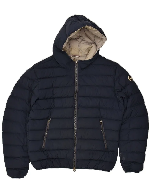 COLMAR Mens Hooded Padded Jacket IT 50 Large Navy Blue Nylon