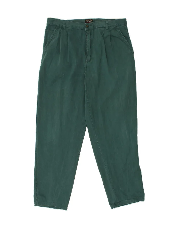 PAUL & SHARK Mens Pegged Chino Trousers IT 54 2XL W38 L30 Green Cotton