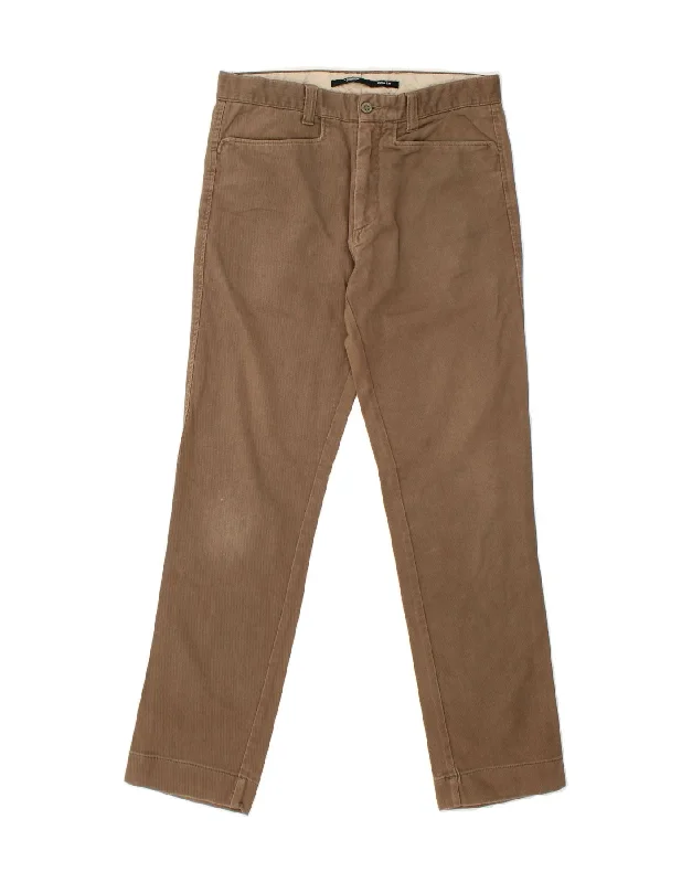 DOCKERS Mens Extra Sim Fit Casual Trousers W31 L30 Brown Cotton