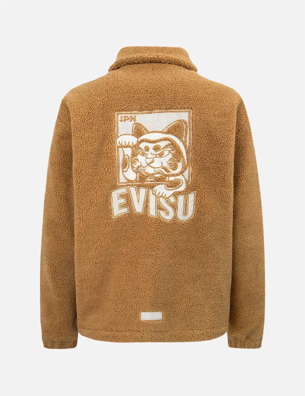 Fortune Cat Appliqué Sherpa Jacket