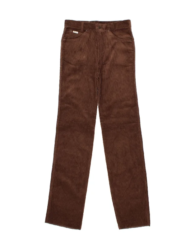 RITT Mens Straight Corduroy Trousers W32 L36 Brown Cotton