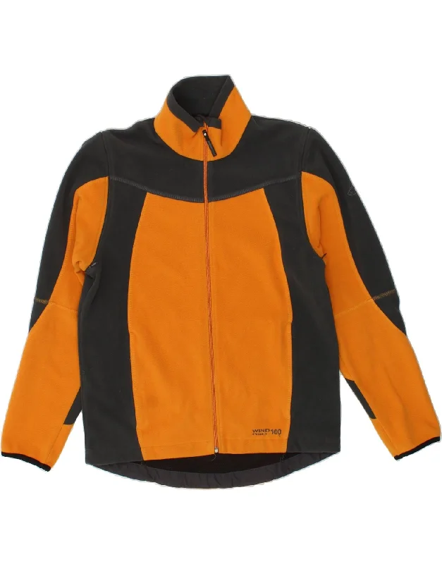 VAUDE Mens Fleece Jacket UK 38 Medium Orange Colourblock Polyester