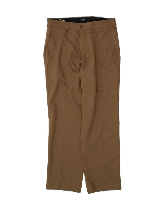 DOCKERS Mens Straight Casual Trousers W34 L32 Brown Polyester