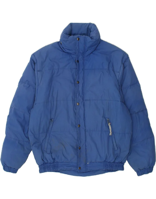 NORTHLAND Mens Hooded Padded Jacket UK 38 Medium Blue Polyester