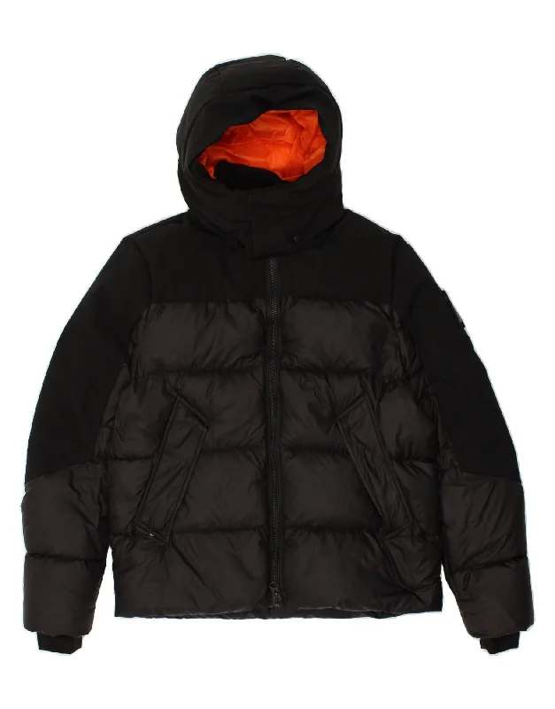 BOMBOOGIE Mens Hooded Padded Jacket UK 36 Small Black