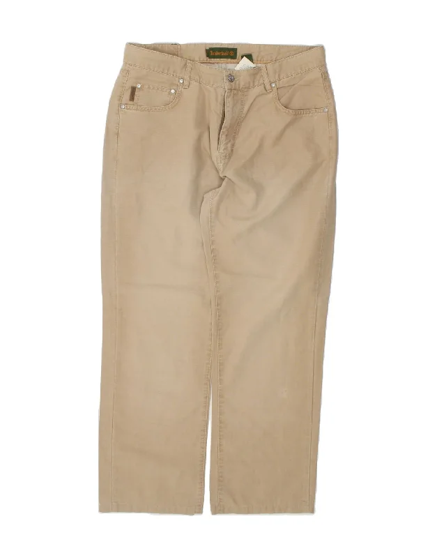 TIMBERLAND Mens Straight Casual Trousers W34 L29  Beige Cotton