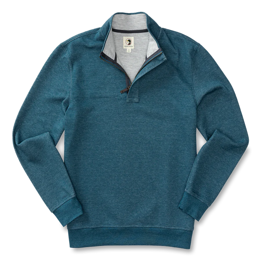 Bearing Pique 1/4 Zip Pullover (Mirror Lake Blue)