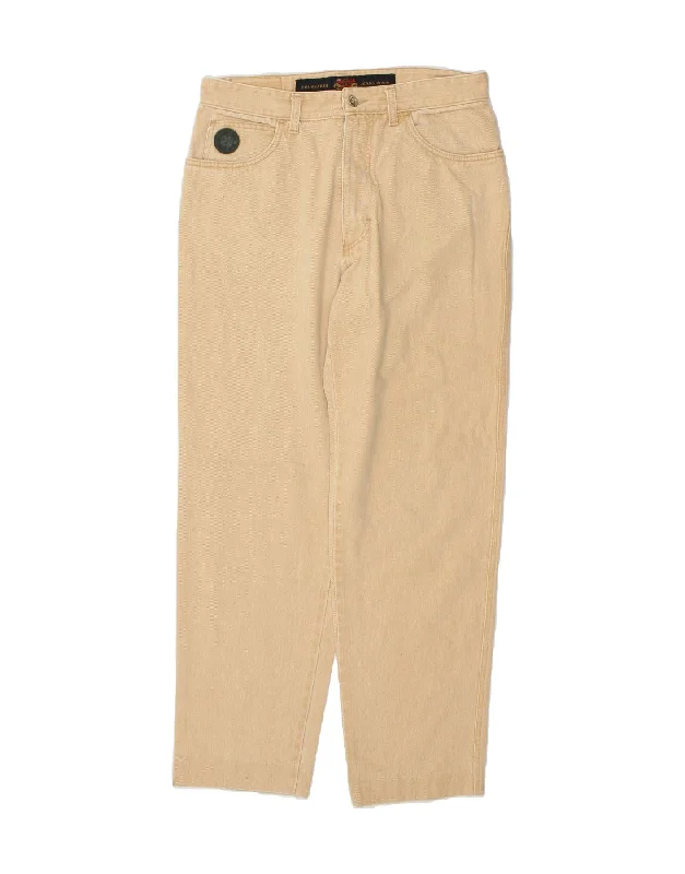 TRUSSARDI Mens Tapered Jeans W35 L30  Beige Cotton