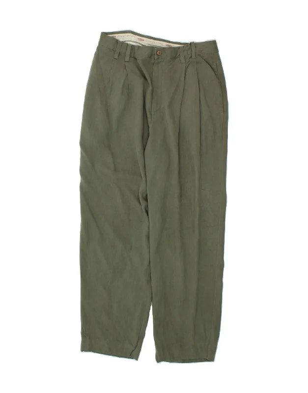 TOMMY BAHAMA Mens Pegged Casual Trousers W33 L30 Green Silk