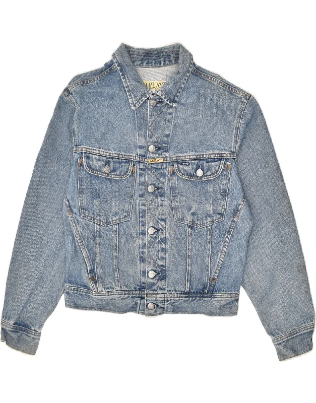 REPLAY Mens Denim Jacket UK 36 Small Blue Cotton