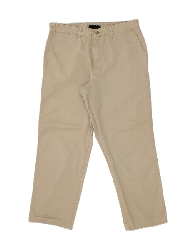 LEE Mens Straight Chino Trousers W34 L27 Beige Cotton