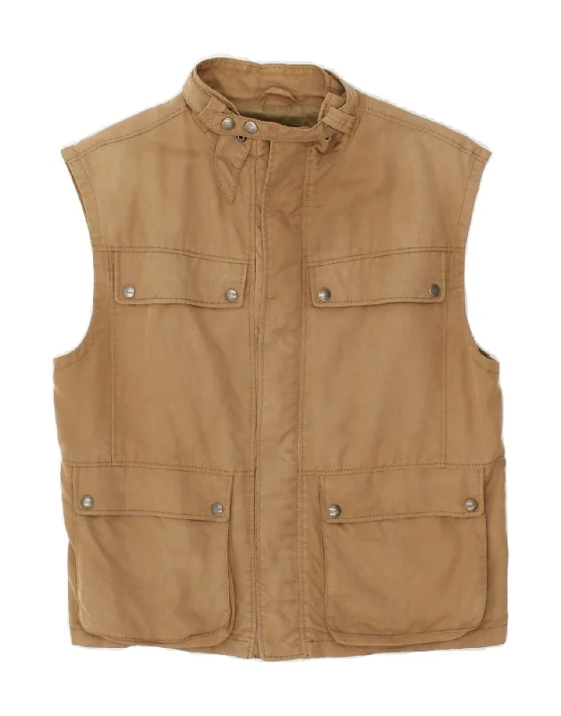 FAY Mens Utility Gilet UK 36 Small Brown