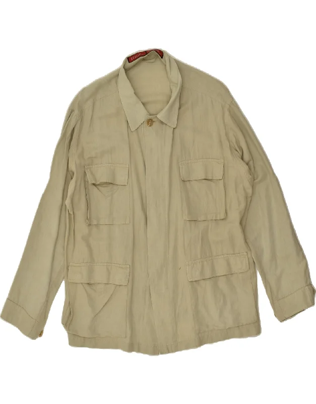 VINTAGE Mens Utility Jacket UK 42 XL Beige