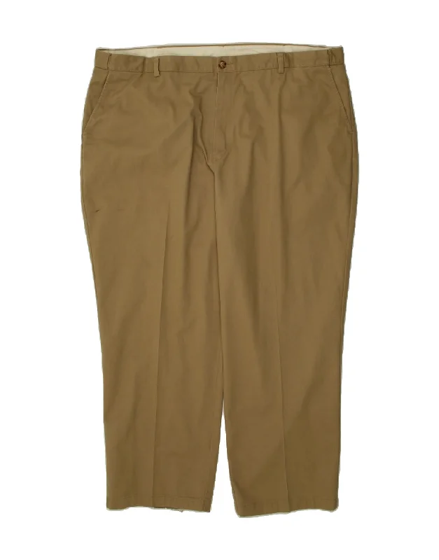 L.L.BEAN Mens Straight Chino Trousers W46 L29 Brown Cotton