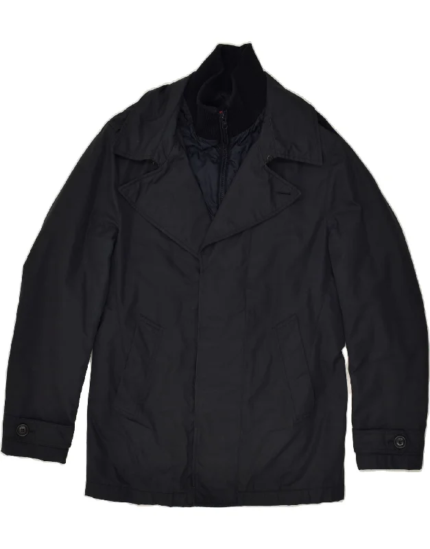 FAY Mens Windbreaker Jacket UK 34 XS Navy Blue Cotton