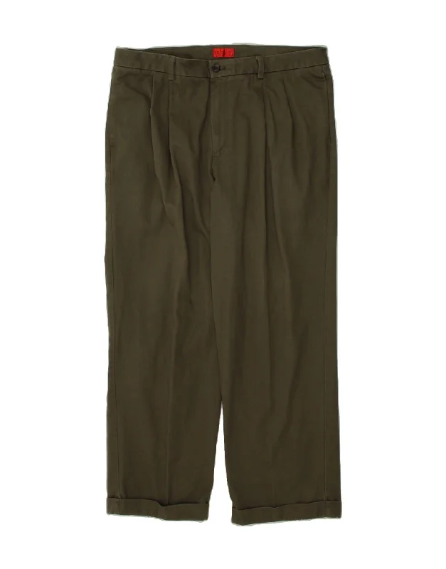 IZOD Mens Pegged Chino Trousers W38 L30 Green Cotton