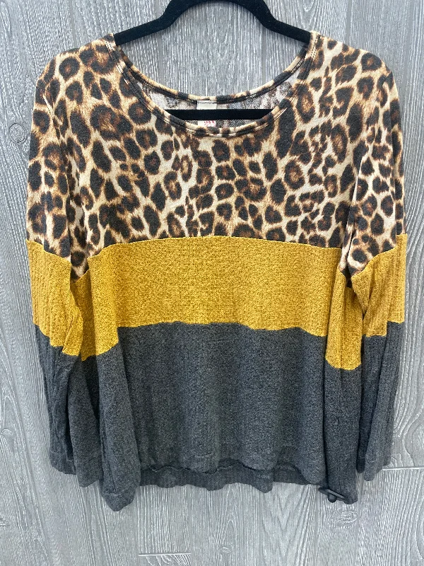 Top Long Sleeve By 7th Ray In Animal Print, Size: 2x