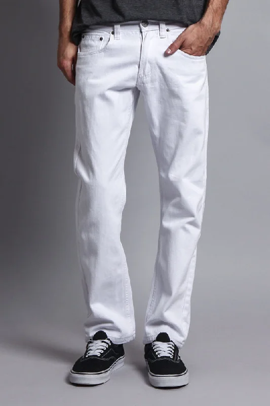 Men's Slim Fit Colored Jeans (White)