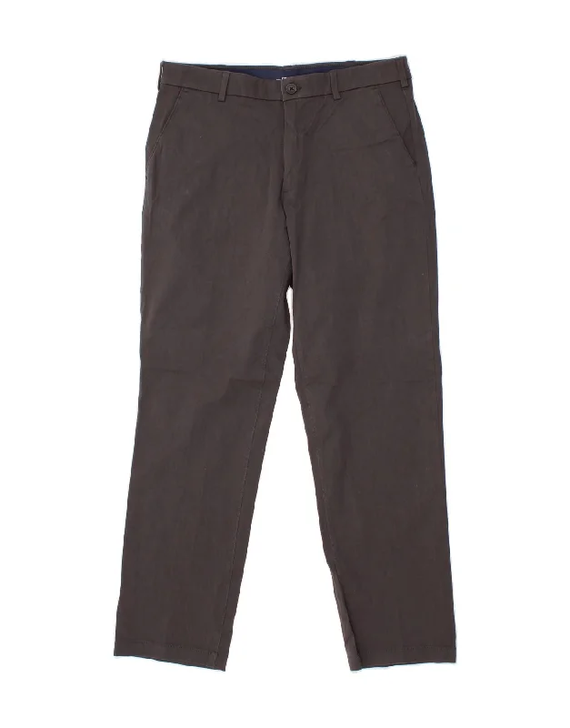 IZOD Mens Straight Chino Trousers W32 L32 Grey Cotton