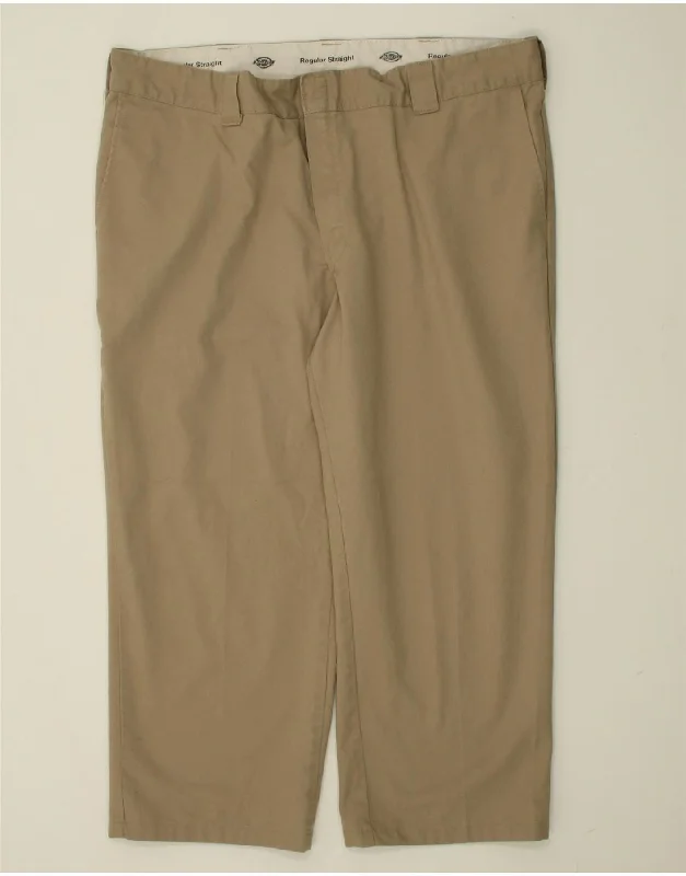 DICKIES Mens Regular Straight Chino Trousers W42 L25 Beige