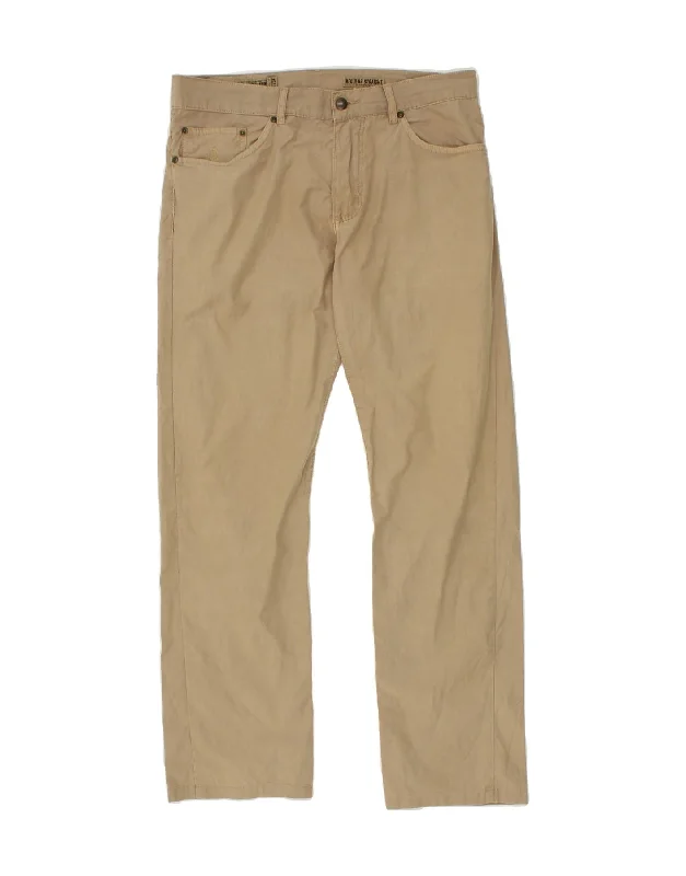 MARLBORO CLASSICS Mens Regular Straight Casual Trousers W33 L30 Beige