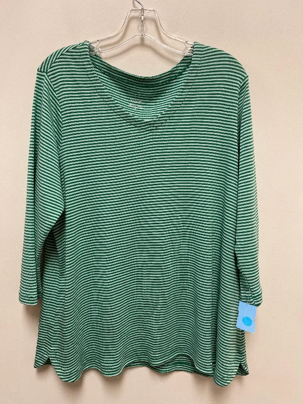 Top 3/4 Sleeve By J. Jill In Green, Size: Xl