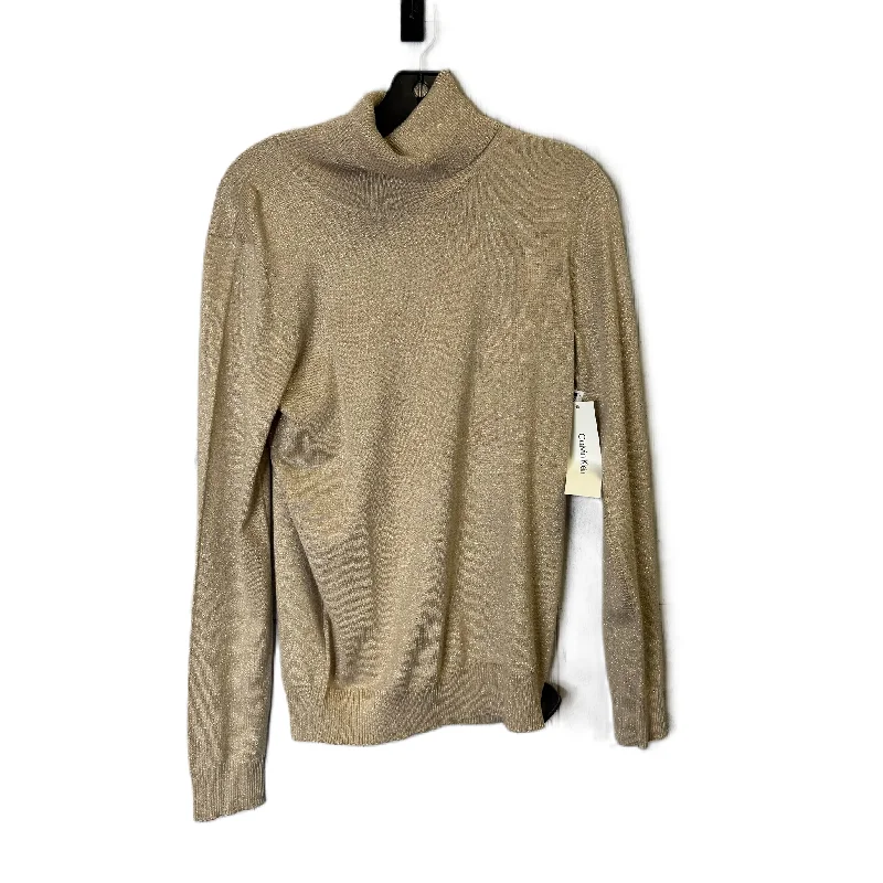 Top Long Sleeve By Calvin Klein In Gold, Size: M