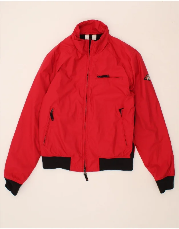 BEAR Mens Bomber Jacket UK 38 Medium Red Polyamide