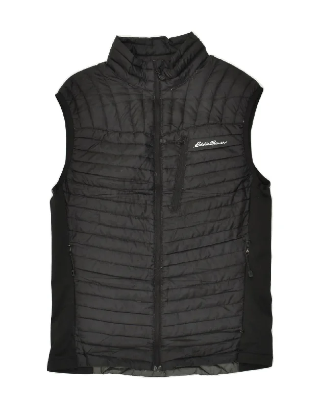 EDDIE BAUER Mens Padded Gilet UK 36 Small Black Polyester