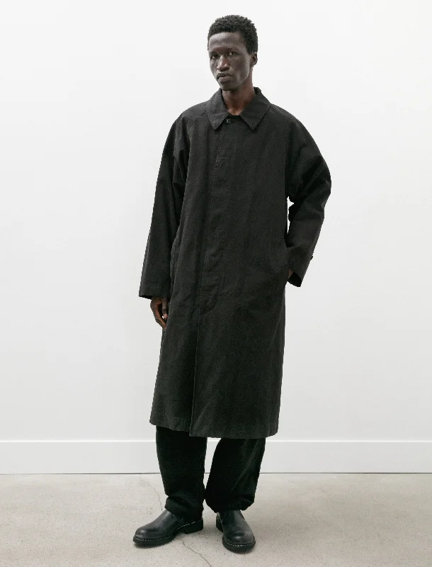 Garment Dyed Bal Collar Coat Black