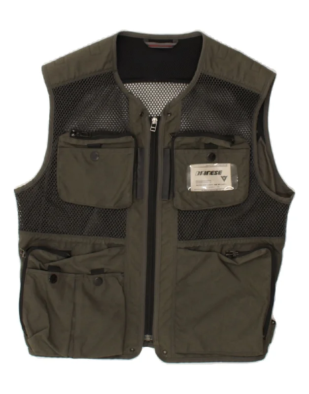 DAINESE Mens Utility Gilet UK 40 Large Grey Cotton