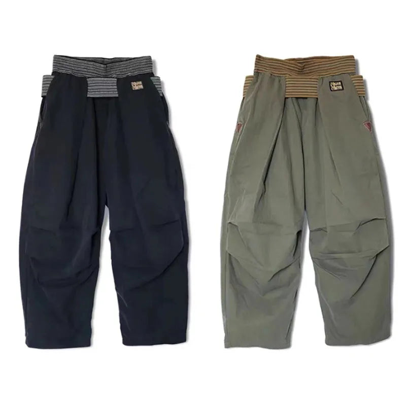 Hirata and Hongri Casual Cotton Pleated Paratrooper Pants for Men