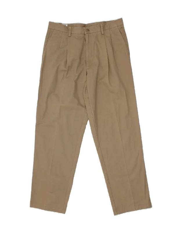 DOCKERS Mens Classic Fit Pegged Chino Trousers W34 L32 Beige Cotton