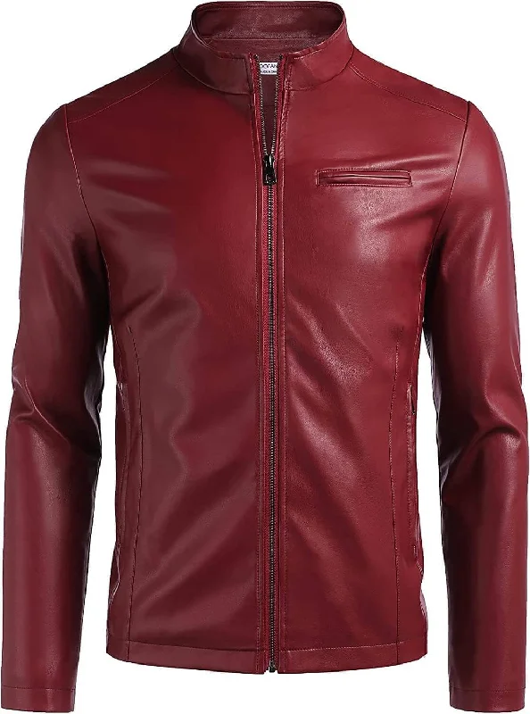 Motorcycle Leather Lightweight Jacket Coat (US Only)