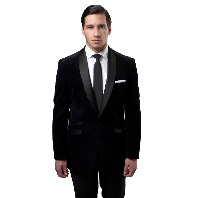 Tazio Men's Black Single-breasted Dinner Jacket