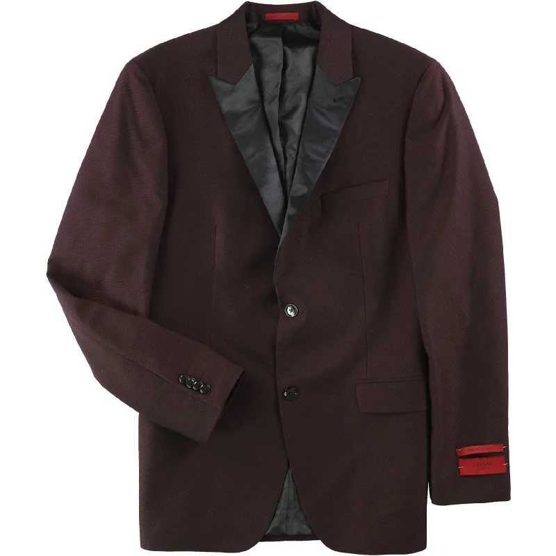 Alfani Mens Mini-Grid Sport Coat, Red, 42 Long