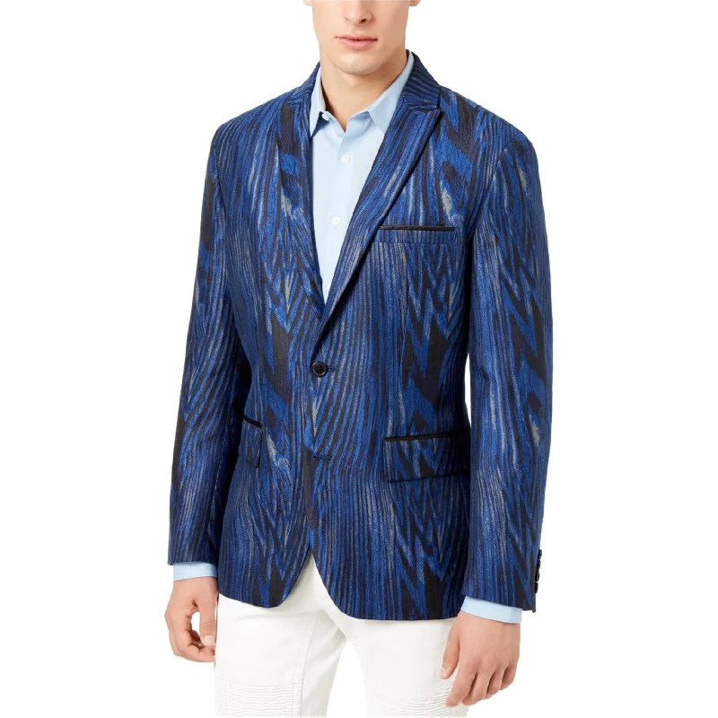 I-N-C Mens Jacquard Two Button Blazer Jacket