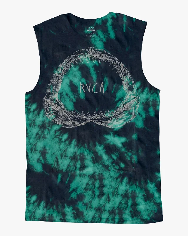 Horton Teeth Tank Top - Black/Green Tie Dye