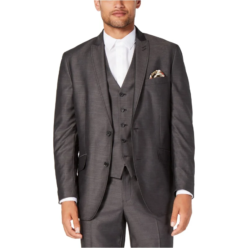 I-N-C Mens Classic Fit Suit Two Button Blazer Jacket, Grey, Small