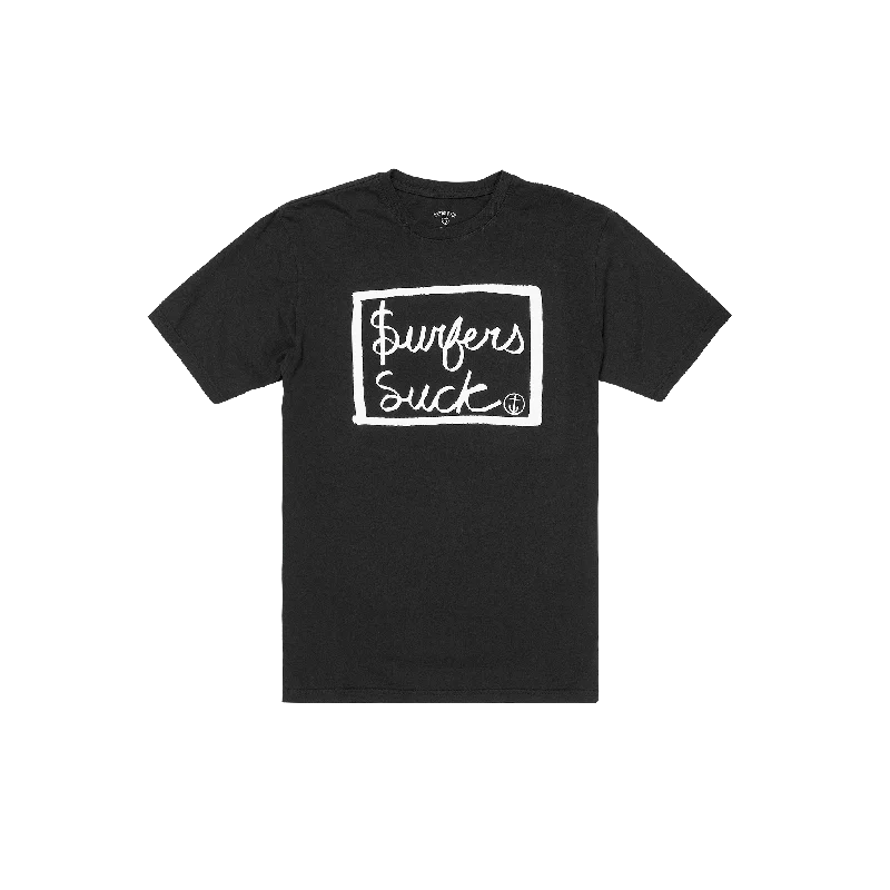 Surfers Suck Short Sleeve Tee - Black