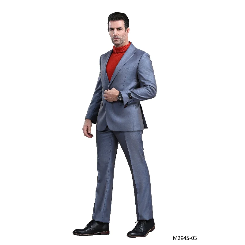 Men Suit 2 Pieces Peak Lapel Slim Fit Suit