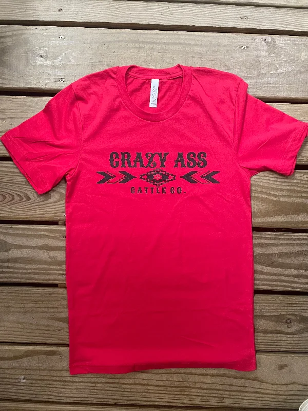 Red Aztec Crazy Ass Tee